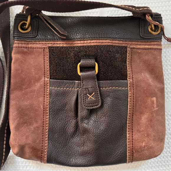 The Sak | 100% Genuine Leather | Two-Tone Brown & Black | Messenger Shoulder Bag - Picture 2 of 13